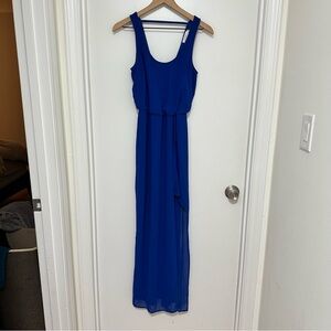 LUSH | Elegant Blue Sleeveless Maxi Dress